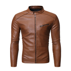 Spring & Autumn Men's Jacket Fashion Trend Korean Slim Fit Casual Men's Leather Jacket Motorcycle Jacket