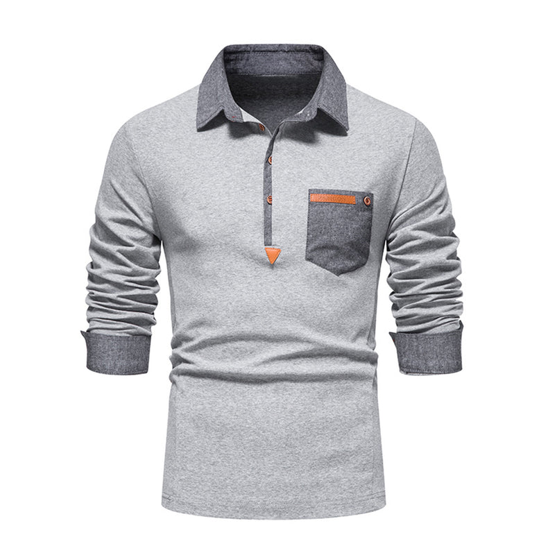 New Fashion Men's Polo Shirt Men's Casual Long-sleeved Casual Polo Shirt High Quality Polo