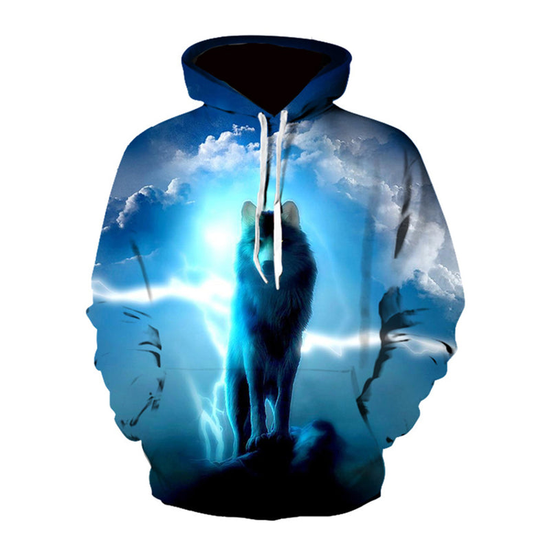 NEW FASHION HOODIES MEN LONG SLEEVE FASHION ICE AND FIRE EYES WOLF PRINTED MEN SWEATSHIRT STREETWEAR CLOTHES HARAJUKU HOODIE