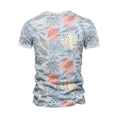 Men's Women's O Neck T Shirts Hawaiian Leaves 3D Printed Summer Casual Sports High Quality Street Fashion Oversized Shirts