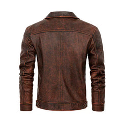 Men Leather Jackets New White Casual Lapel Slim Fit Diagonal Zipper Motorcycle PU Leather Jacket Coat Men Clothing