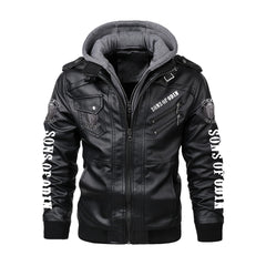 SONS OF ODIN BERSERKER Print PU Leather Rock Punk Jackets Black Motorcycle Jacket Men Casual Autumn Winter Leather Coat