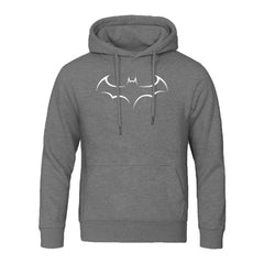 Men Bat print solid color fleece plus thick sweatshirts hooded hoodies new style trend print spring autumn casual clothes