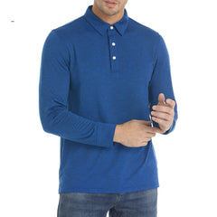 Men's Long Sleeve Polo Shirts Moisture Wicking Lightweight Pullover 3 Buttons Casual T-shirt Fishing Golf Sports Tops