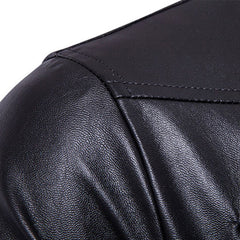 Men Soft PU Leather Jacket Pockets Black Plus Size Size Motorcycle Jacket Clothing Jacket